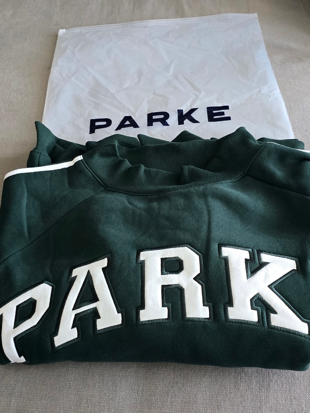 New Parke Sport Forest Green Mockneck Sweatshirt L/XL